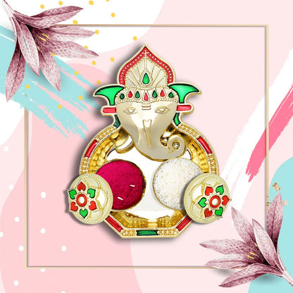 Rakasha Bandhan Special Puja Thali, Kumkum Thali Holder, Pooja Return Gift, Indian Housewarming Gifts, Brother/Bhai/Bhabhi/Sister/Family Rakhi for Rakshabandhan, Diwali