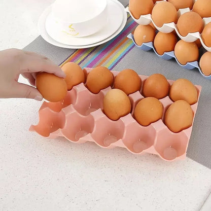 2206a 15 Cavity Plastic Egg Tray Egg Trays for Storage with 15 Eggs Holder (4 Pc Set)