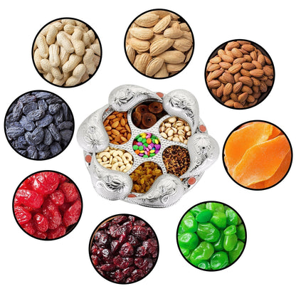 2075 Multipurpose 7 Compartment Dry Fruit Serving Rotating Tray , Candy, Chocolate, Snacks Storage Box, Masala Box DeoDap