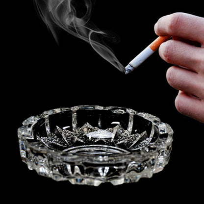 4066 paricutin Glass Crystal Quality Cigar Cigarette Ashtray Round Tabletop for Home Office Indoor Outdoor Home Decor DeoDap