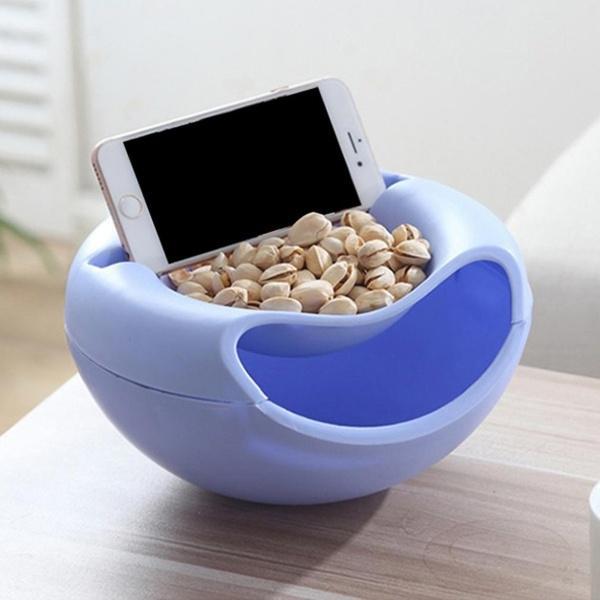 250 Pista Nut Fruit Platter Serving Bowl With Mobile Phone Holder by HomeFast DeoDap