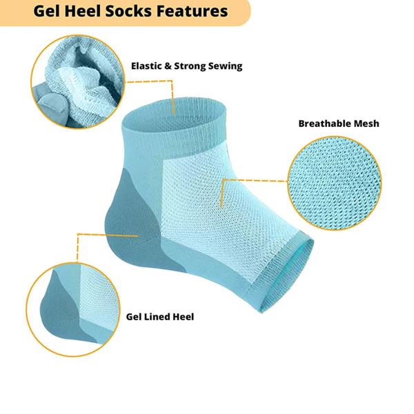 343 Heel Pain Relief Silicone Gel Heel Socks (Multicolor) DeoDap