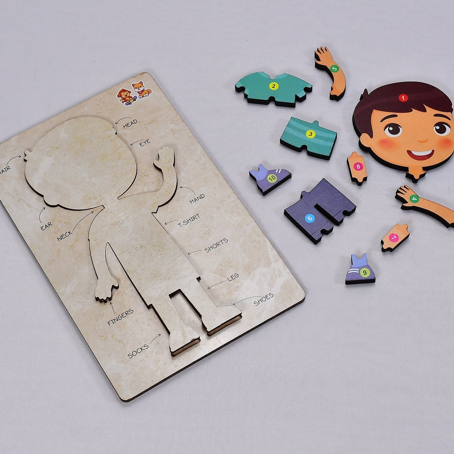 3496 Wooden Boy Body Parts Puzzle with Pictures Body Part Puzzle for Kid Early Education Letters Puzzles for Preschool. DeoDap