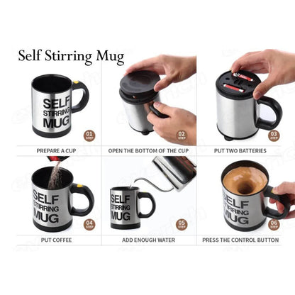 UK-0127  Self String Coffee Mug, Stainless Coffee Mixing Cup Blender Self Stirring Mug Best Gift Coffee Mug, Coffee Mug self Stirring (Multi Color)