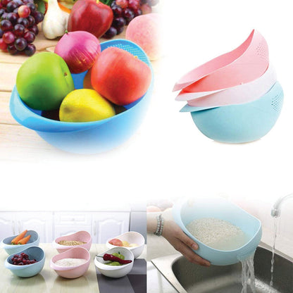 108 Kitchen Plastic big Rice Bowl Strainer Perfect Size for Storing and Straining DeoDap