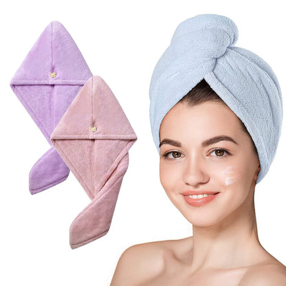 UK-0014 Hair Towel Wrap Absorbent Towel Hair-Drying Bathrobe Microfiber Bath Towel Hair Dry Cap Salon Towel