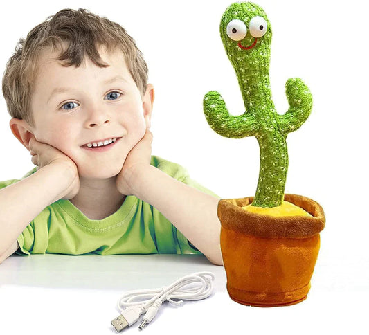 UK-0076 Dancing Cactus Toy for Babies Talking, Speaking, Recording | Repeat What You Say | Singing Electronic Pet for Toddlers | Swing and Sing Toy-Charger Cactus Toy Plant..