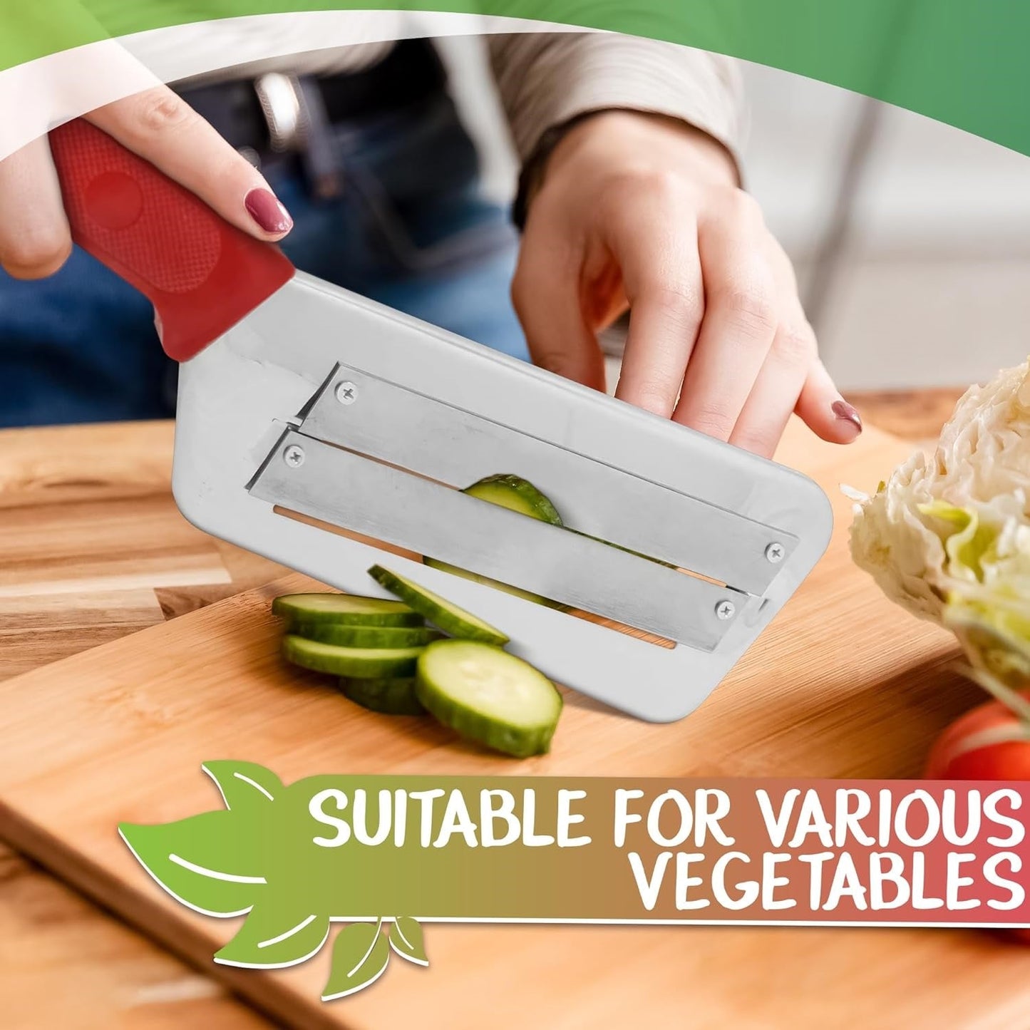 RellifeBuy Cabbage Shredder Kitchen Grater Slicer - Stainless Steel Shredder Knife Fruit Chopper