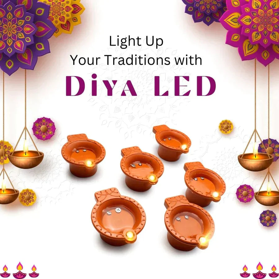 UK-0003    Water Sensor LED Diyas Candle with Water Sensing Technology E-Diya, Warm Orange Ambient Lights, Battery Operated