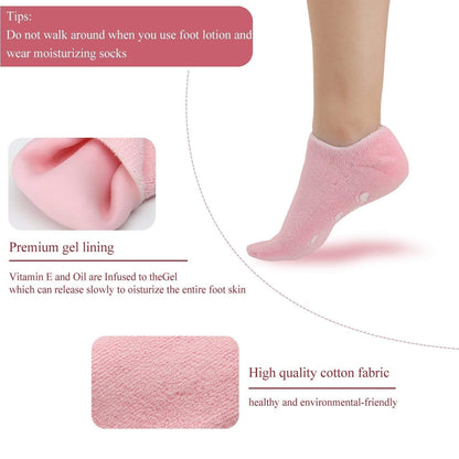 UK-0166 Silicon Gel Heel And Foot Protector, Moisturizing Socks for Foot Care, Pain Relief And Heel Cracks