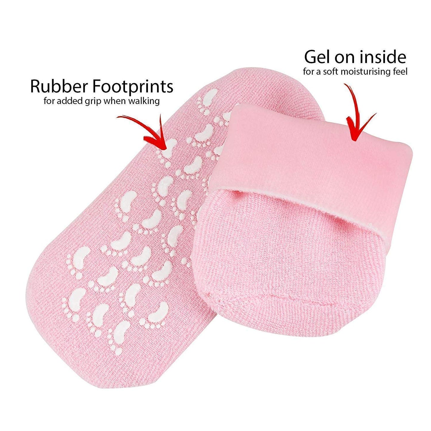 UK-0166 Silicon Gel Heel And Foot Protector, Moisturizing Socks for Foot Care, Pain Relief And Heel Cracks