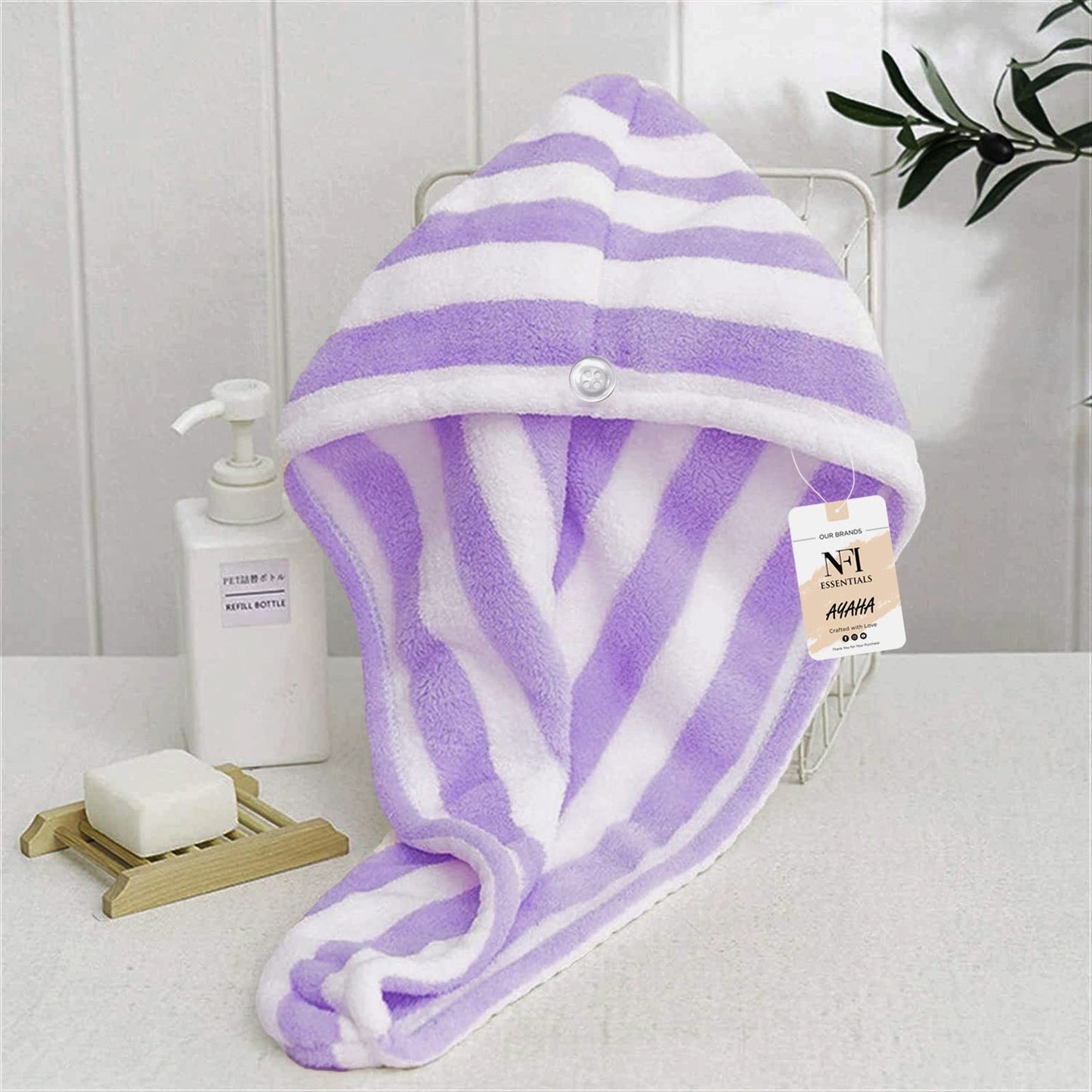 UK-0014 Hair Towel Wrap Absorbent Towel Hair-Drying Bathrobe Microfiber Bath Towel Hair Dry Cap Salon Towel