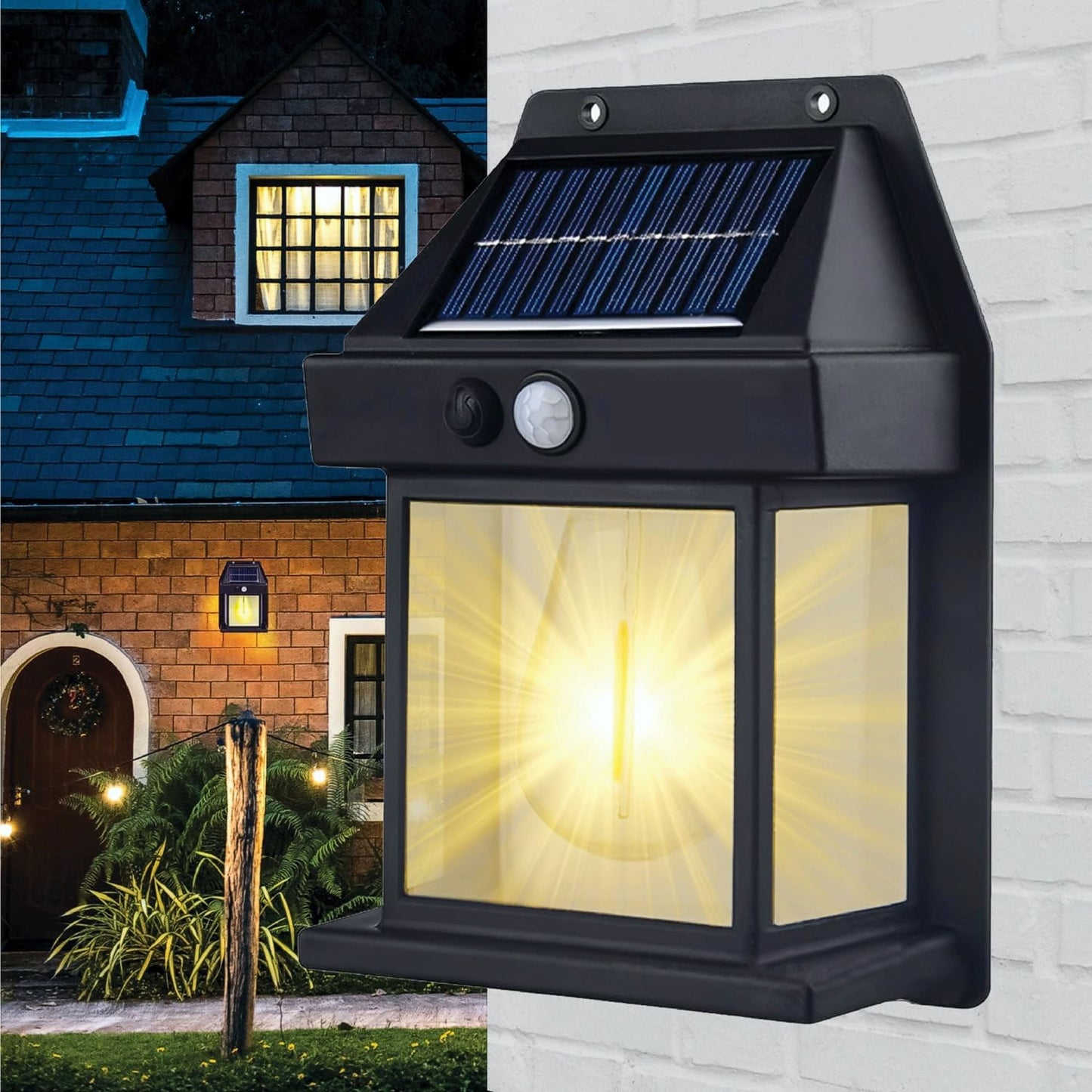 UK-0038 Tungsten Bulb led Solar Outdoor Garden Wall Light with Sensor Wireless ip65 Solar Wall lamp