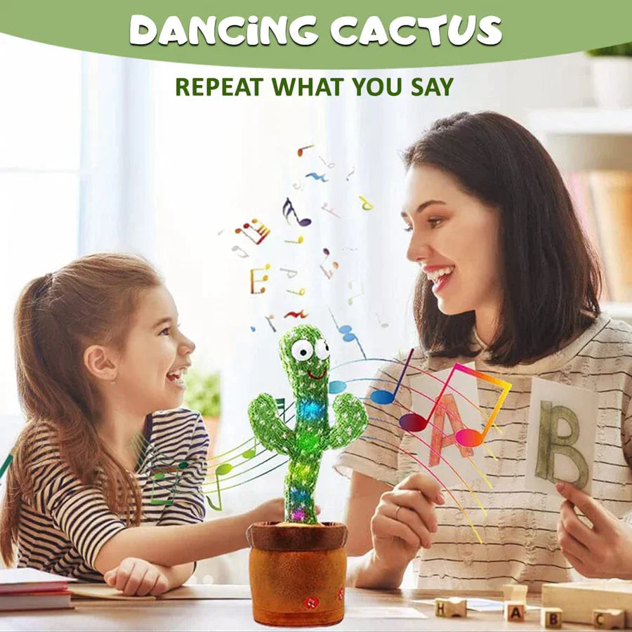 UK-0076 Dancing Cactus Toy for Babies Talking, Speaking, Recording | Repeat What You Say | Singing Electronic Pet for Toddlers | Swing and Sing Toy-Charger Cactus Toy Plant..