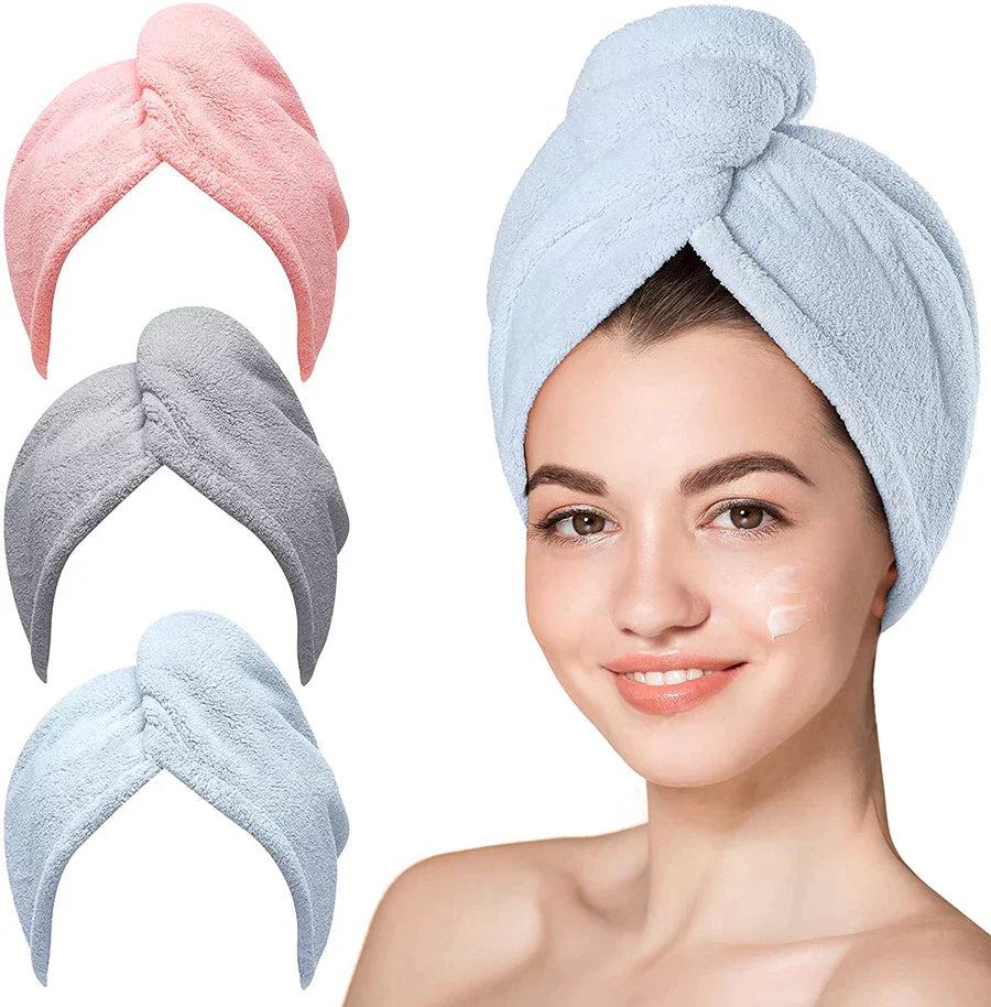 UK-0014 Hair Towel Wrap Absorbent Towel Hair-Drying Bathrobe Microfiber Bath Towel Hair Dry Cap Salon Towel