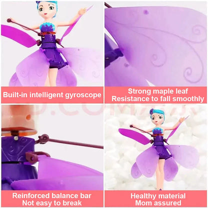 UK-0007 Kids Flying Princess Doll Magic Infrared Induction Control Toy, Play Game RC Flying Toy,Mini Drone Indoor and Outdoor Toys for Kids Boys Girls 6 & Up Year Old Gift