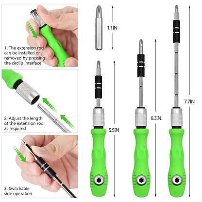 UK-0114  32 In 1 Mini Screwdriver Bits Set with Magnetic Flexible Extension Rod for Home Appliance, Laptop,Mobile