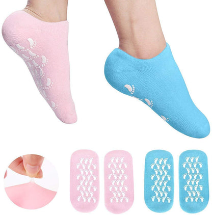 UK-0166 Silicon Gel Heel And Foot Protector, Moisturizing Socks for Foot Care, Pain Relief And Heel Cracks