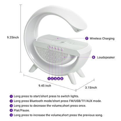 1301 3-in-1 Multi-Function LED Night Lamp with Bluetooth Speaker, Wireless Charging, for Bedroom for Music, Party and Mood Lighting - Perfect Gift for All Occasions  blootuth speaker (Media Player)