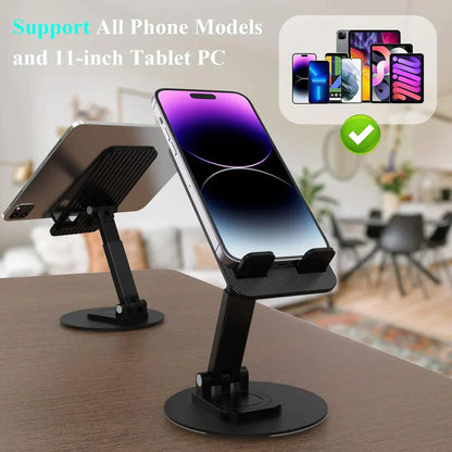 UK-0043 Mobile Rotatable Stand Height Adjustable iPhone Holder for Desk Portable Cellphone Stand Thick Case Friendly Compatible with All Mobile