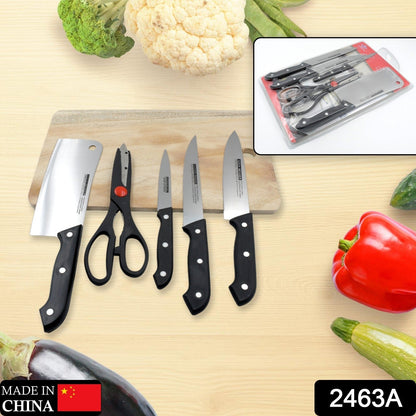 2463A Stainless Steel 6 Piece Kitchen Knife Knives Set For Home Restaurant