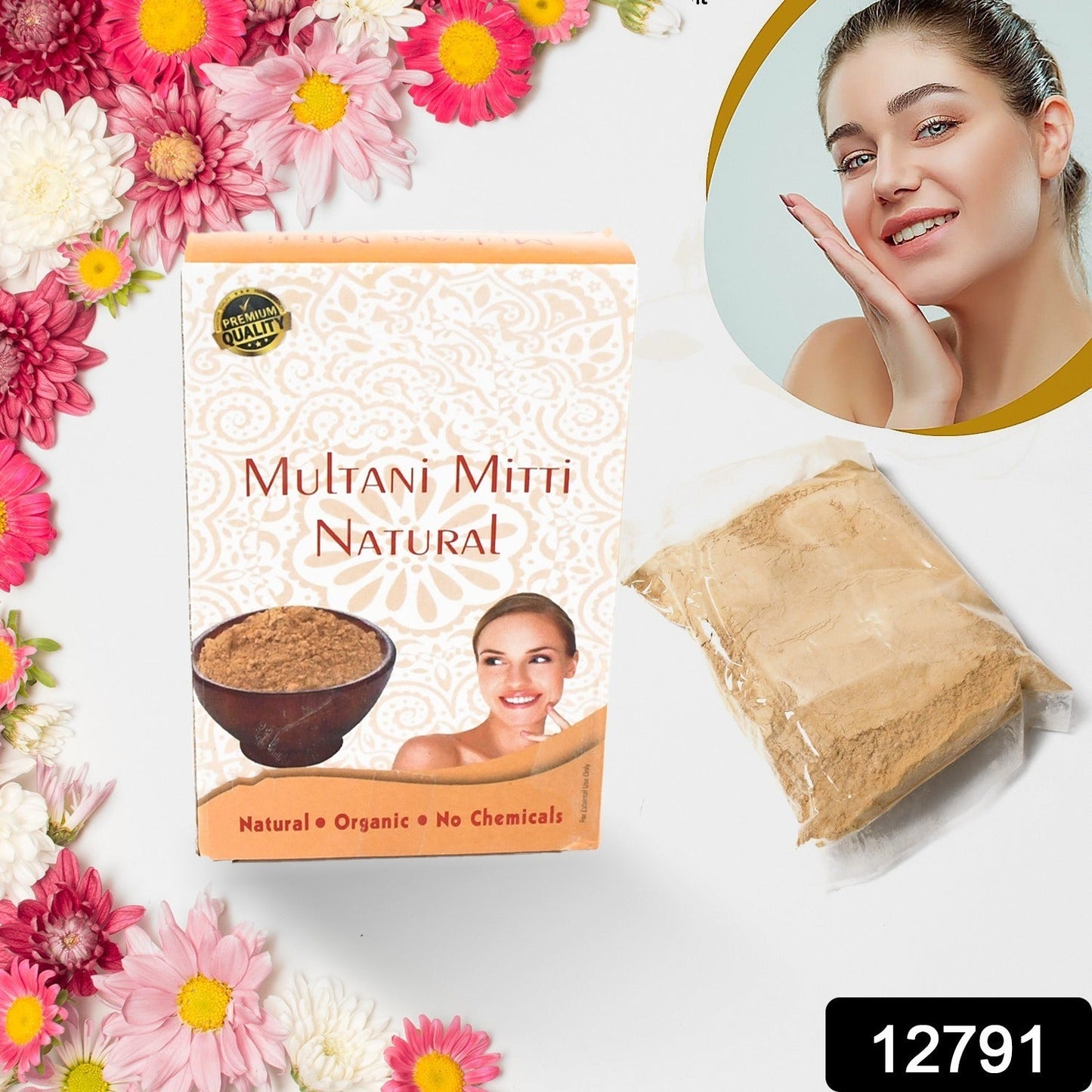 12791 80gram Herbal Tan Removing Multani Mitti Face Pack For Skin Care Age Group