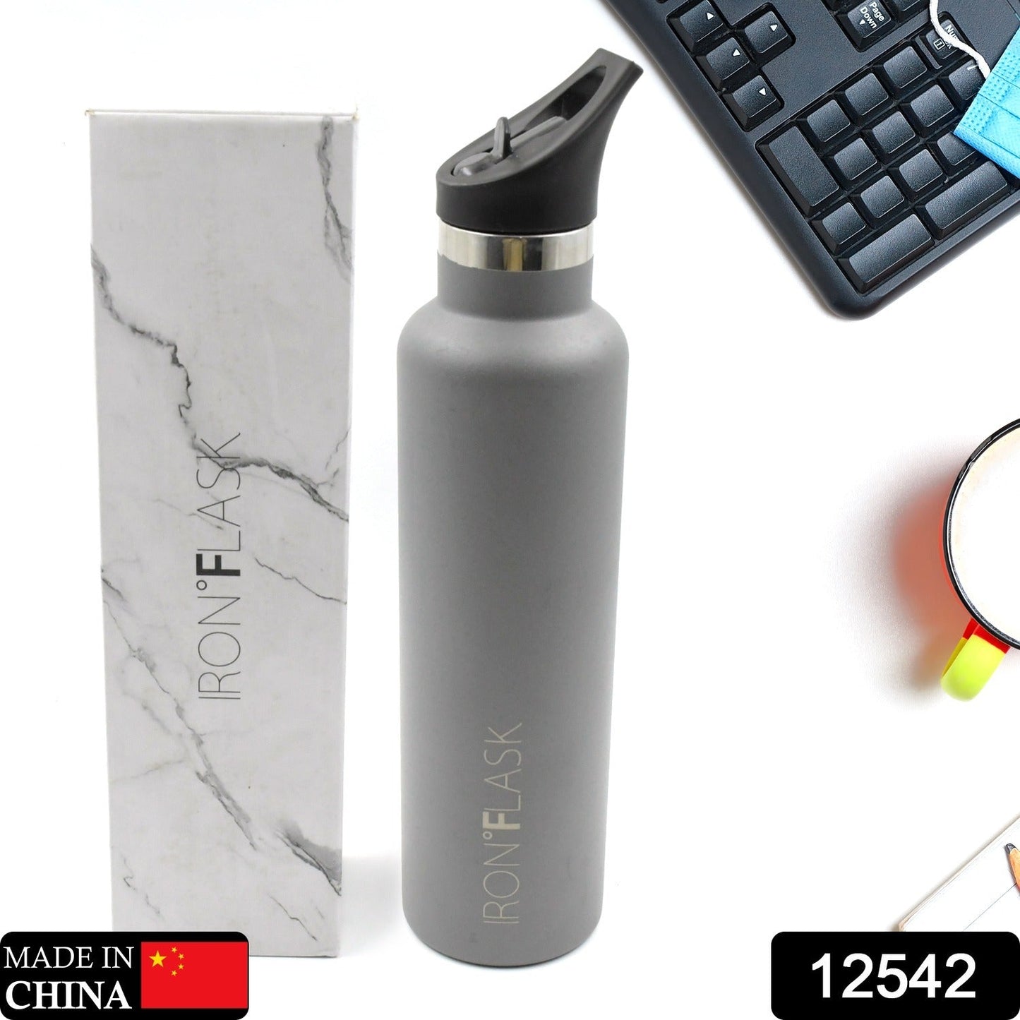 12542 Stainless Steel Vacuum Flask Water Bottle, Fridge Water Bottle, Leak Proof, Rust Proof, Hot & Cold Drinks, Gym BPA Free Food Grade Quality, For office/Gym/School (Approx 1000 ML)