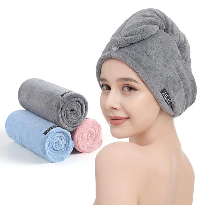 UK-0014 Hair Towel Wrap Absorbent Towel Hair-Drying Bathrobe Microfiber Bath Towel Hair Dry Cap Salon Towel