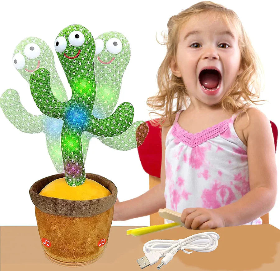 UK-0076 Dancing Cactus Toy for Babies Talking, Speaking, Recording | Repeat What You Say | Singing Electronic Pet for Toddlers | Swing and Sing Toy-Charger Cactus Toy Plant..