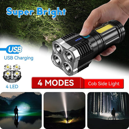 RellifeBuy Rechargeable Flashlight,Super Bright LED Flashlight Waterproof Handheld Flashlight with 4 Modes for Camping Emergency Hiking (Black)