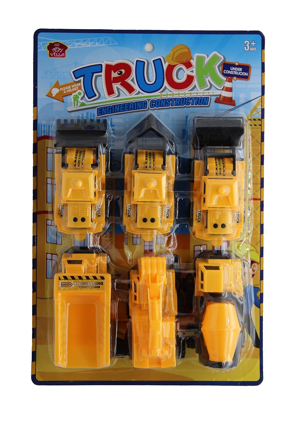 17824 Vehicle Car Engineering Automobile Construction Car Toys Set for Children Kids Crane Excavator Road Roller Forklift Mixer Truck Transporter Truck Machine Construction Toys (6 Pcs Set)