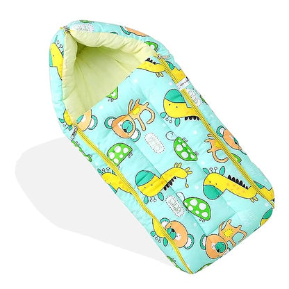 UK-0328 3 in 1 Baby Sleeping Bag & Carry Nest | Cotton Bedding Set for Infants & New Born Baby | Portable/Travel & Skin Friendly | 0-7 Months