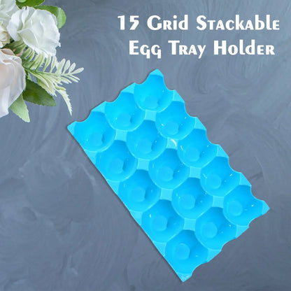 2206a 15 Cavity Plastic Egg Tray Egg Trays for Storage with 15 Eggs Holder (4 Pc Set)