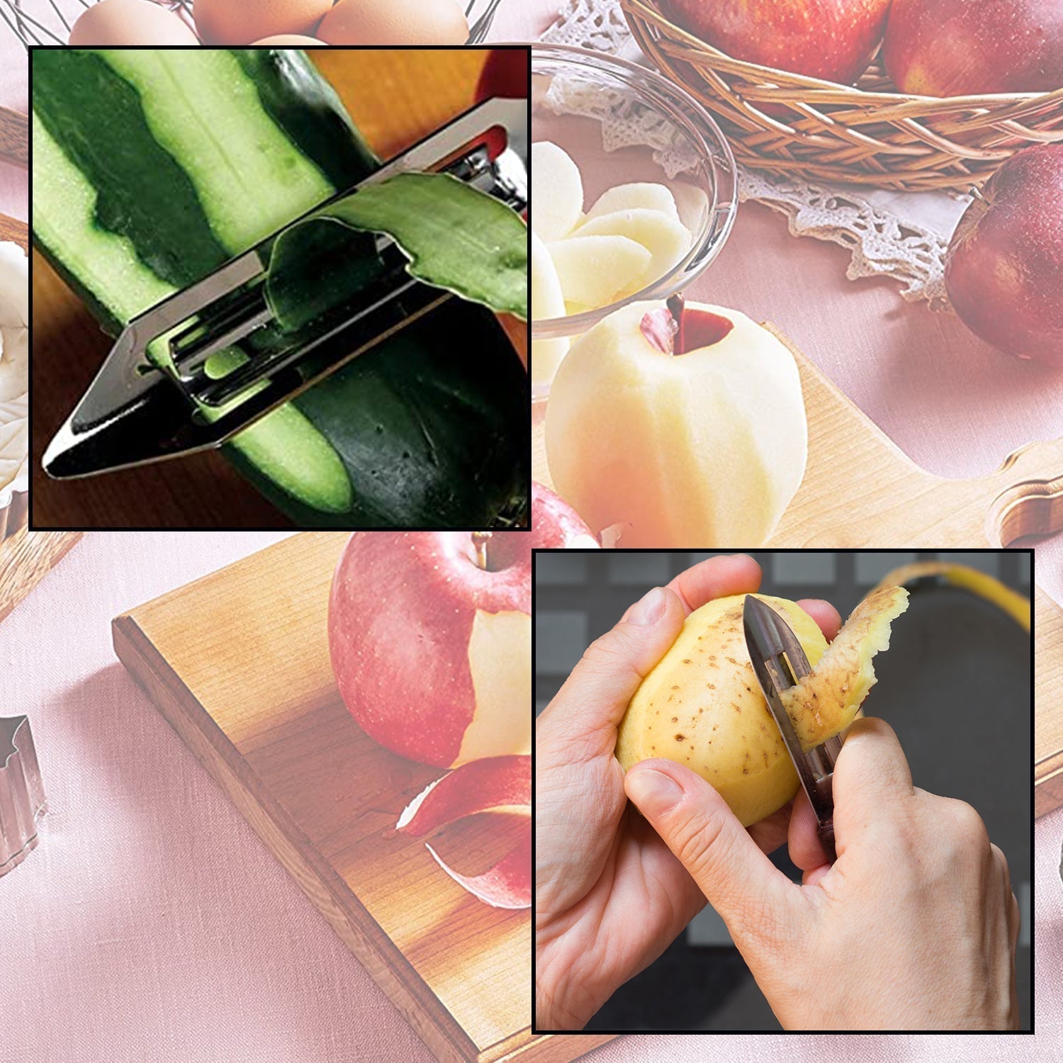 2060 Vegetable Peeler for Kitchen, Stainless Steel Potato Peeler with Sharp Blades DeoDap