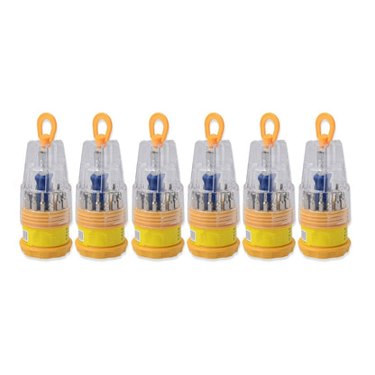 9109 (Set of 6pc) Screwdriver Set, Steel 16 in 1 with 15 Screwdriver Bits, Professional Magnetic Driver Set DeoDap