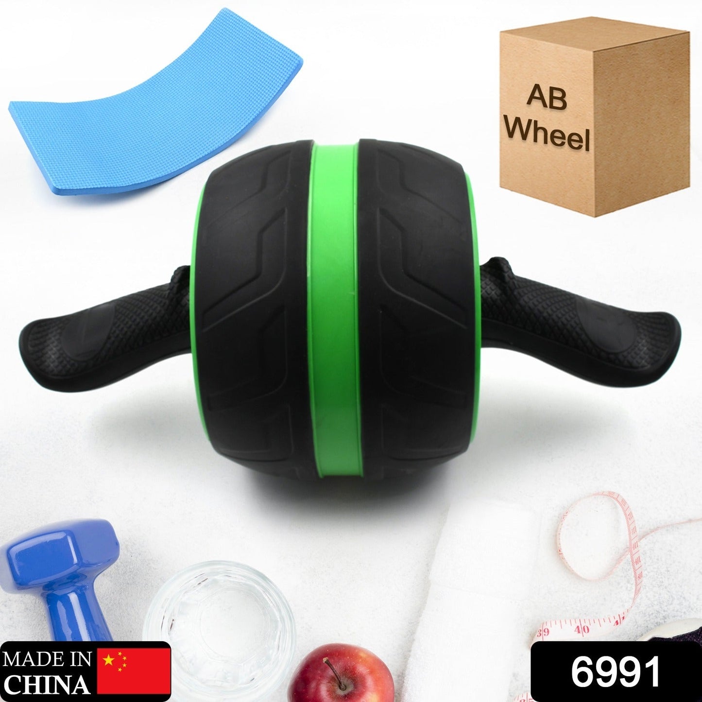 6991 AB Carver Pro Roller, Core Workout Abdominal Stomach Muscle Fitness Exercise Training Equipment with Knee Mat Perfect Wheel Trainer for Man, Woman Body building, Home Gym