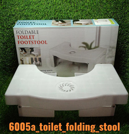 6005A Plastic Non-Slip Folding Toilet Squat Stool - White Color