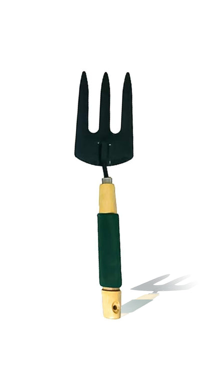 1505 Gardening Tool Wood Handle Cultivator Trowel Forks Tool Set (3 pack) DeoDap