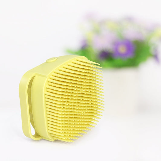 1348 Silicone Massage Bath Body Brush Soft Bristle With Shampoo Dispenser