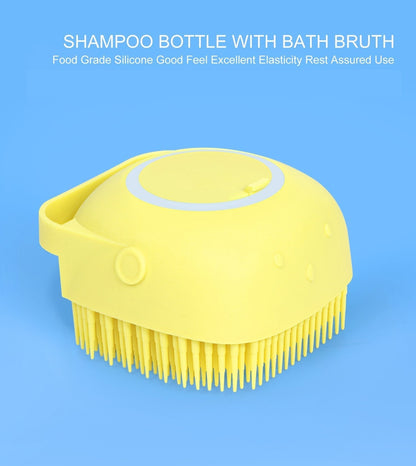 1348 Silicone Massage Bath Body Brush Soft Bristle With Shampoo Dispenser