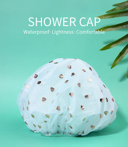 1411 Reusable Waterproof Elastic Free-Size Bathroom Shower Caps DeoDap