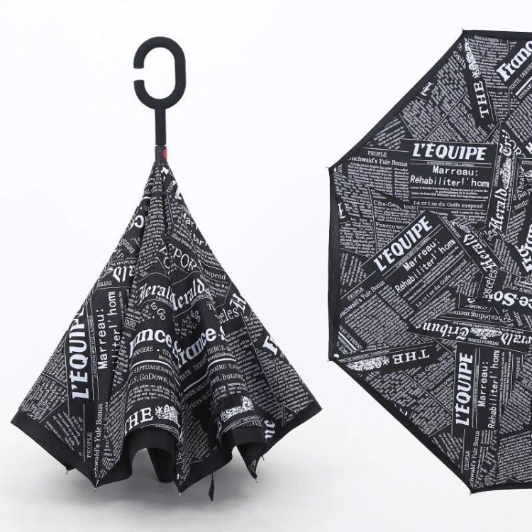 0233 Printed Travel Windproof Umbrella (Reverse Umbrella) DeoDap