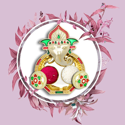 Rakasha Bandhan Special Puja Thali, Kumkum Thali Holder, Pooja Return Gift, Indian Housewarming Gifts, Brother/Bhai/Bhabhi/Sister/Family Rakhi for Rakshabandhan, Diwali