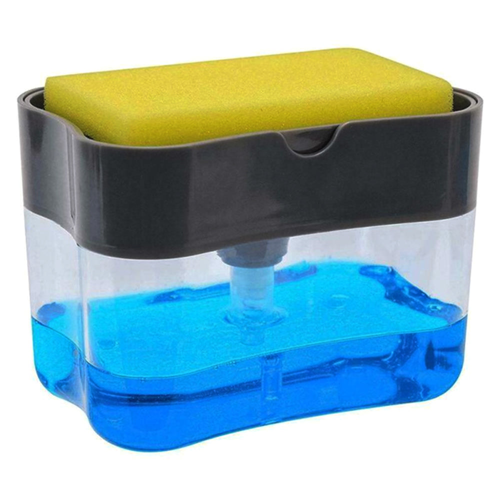 1264 2-in-1 Liquid Soap Dispenser on Countertop with Sponge Holder DeoDap