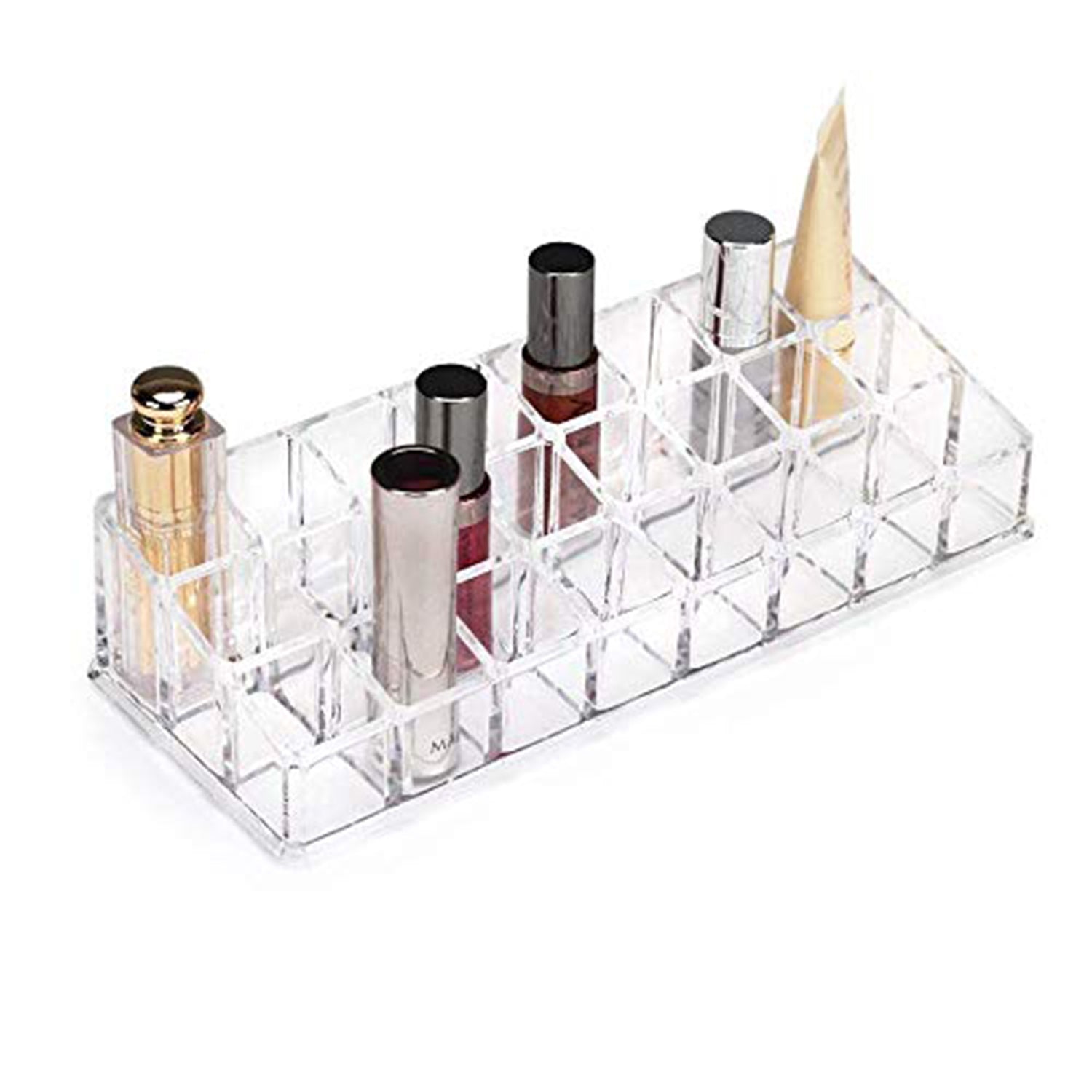 6093 Acrylic Multi Purpose Lipstick Cosmetics Stand Display Holder 24 Section DeoDap