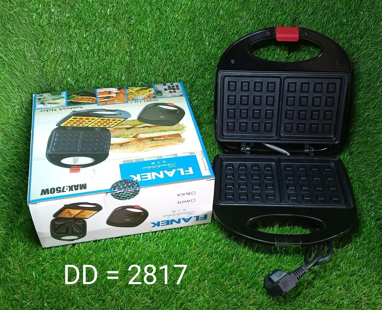 2817 Waffle Maker, Makes 2 Square Shape Waffles| Non-Stick Plates| Easy to Use with Indicator Lights DeoDap