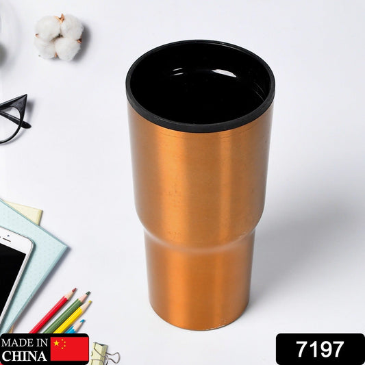 7183 STAINLESS STEEL VACUUM INSULATED GLASS COFFEE CUPS DOUBLE WALLED TRAVEL MUG, CAR COFFEE MUG DeoDap