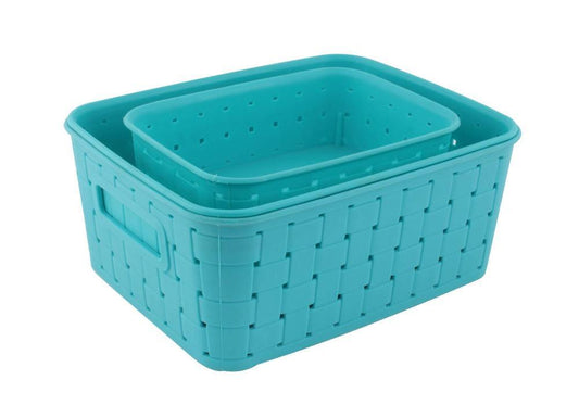 062 Smart Baskets for Storage(Set of 3) Sky Blue DeoDap