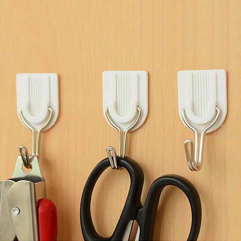 1627 Adhesive Sticker ABS Plastic Hook Towel Hanger for Kitchen/Bathroom DeoDap