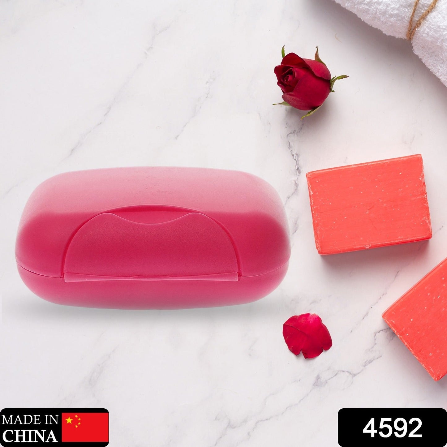 4592 Travel Soap Case Box Plastic Soap Box With Cover Waterproof Leakproof Soap Dish For Bathroom & Travel Use (1Pc)